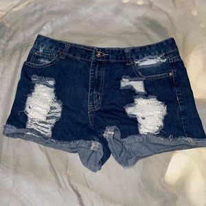 Hype Ripped Jean Style Shorts